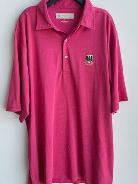 Donald Ross Pine Valley Golf Course Polo Shirt XL Embroidered Logo Dark Pink